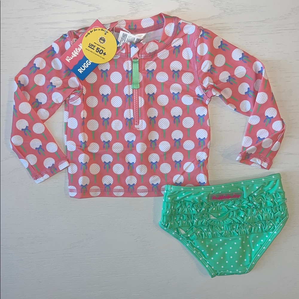 Rufflebutts Golf Rash Guard Swimsuit Set 5